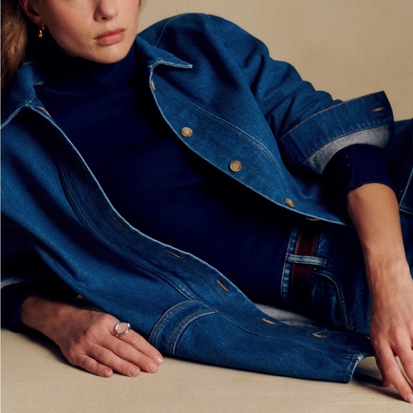 Sezane Will Jacket Denim Blue - Size M - Picture 7 of 8
